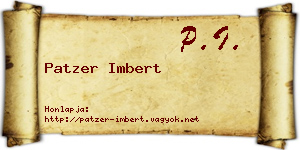 Patzer Imbert névjegykártya